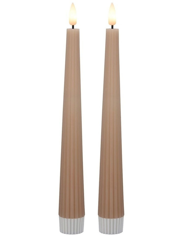 Let's Get Lit Linea LED Taper Candle Set of 2 22cm