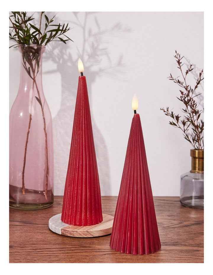 Let's Get Lit Linea LED Cone Candle 6.5x17cm