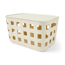 18L Rectangle Trellis Basket with Lid - Beige