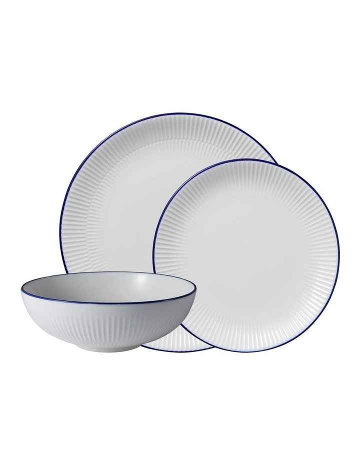 Cafe Blue Coupe 12 Piece Dinner Set Gift Boxed in White/Blue