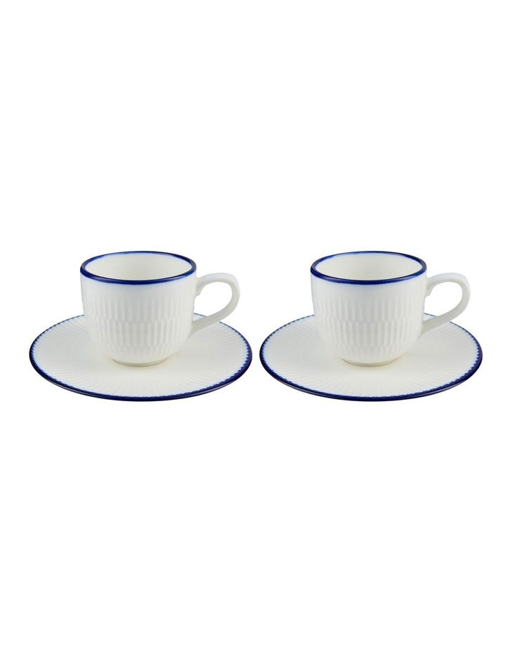 Cafe Demi Cup And Saucer 85ml Set of 2 in White