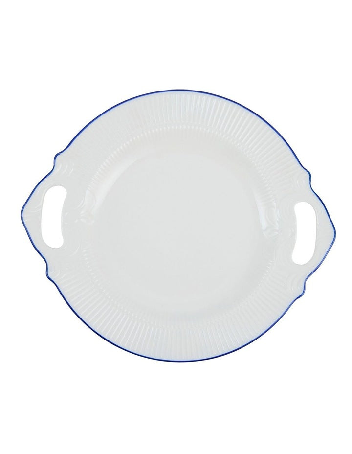 Handled Oval Platter 32x28cm in White
