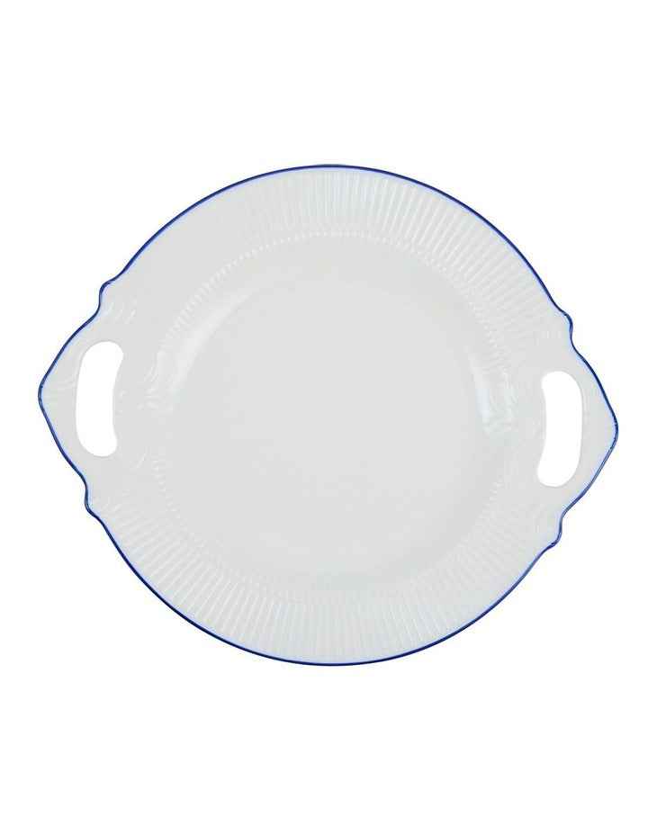 Handled Oval Platter 32x28cm in White