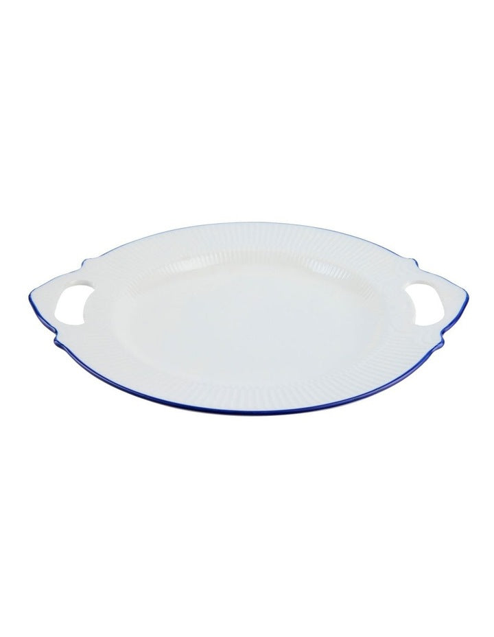 Handled Oval Platter 32x28cm in White