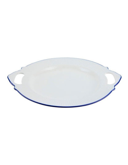 Handled Oval Platter 32x28cm in White