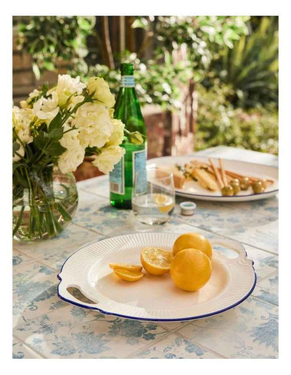 Handled Oval Platter 32x28cm in White