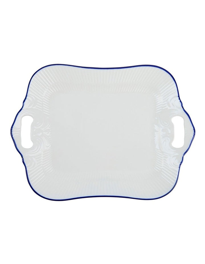 Handled Rectangular Platter 32x23cm in White
