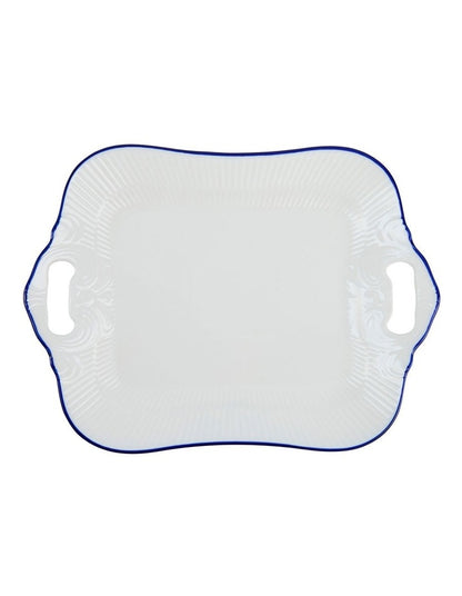 Handled Rectangular Platter 32x23cm in White