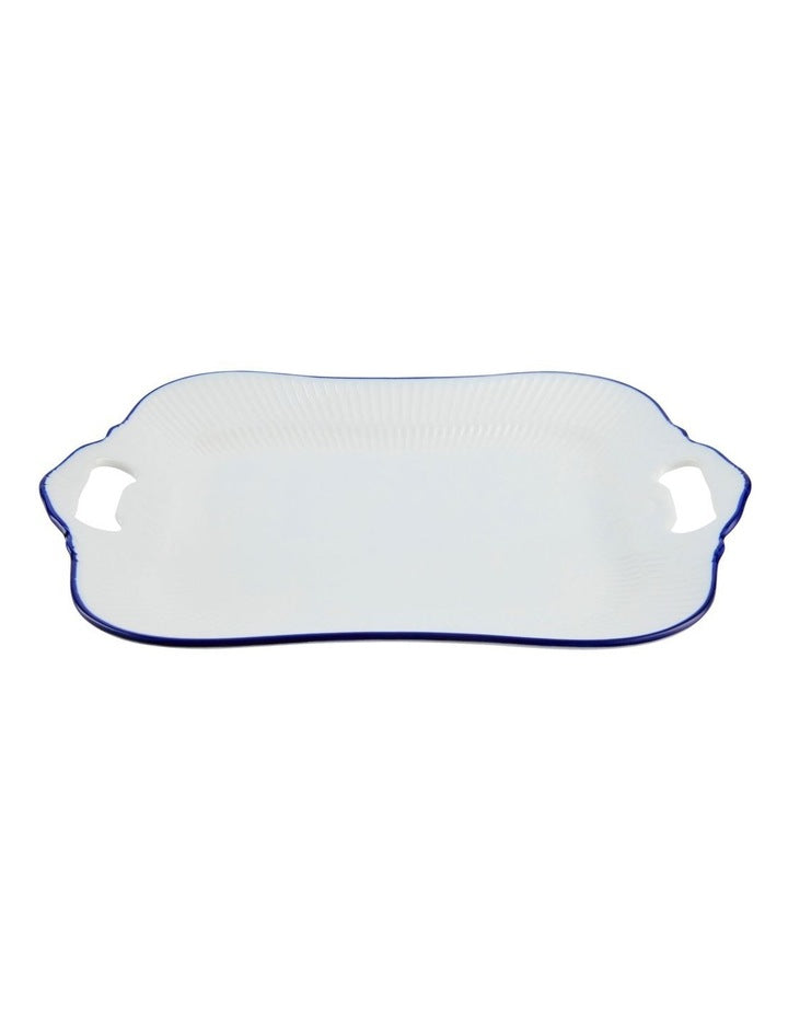 Handled Rectangular Platter 32x23cm in White