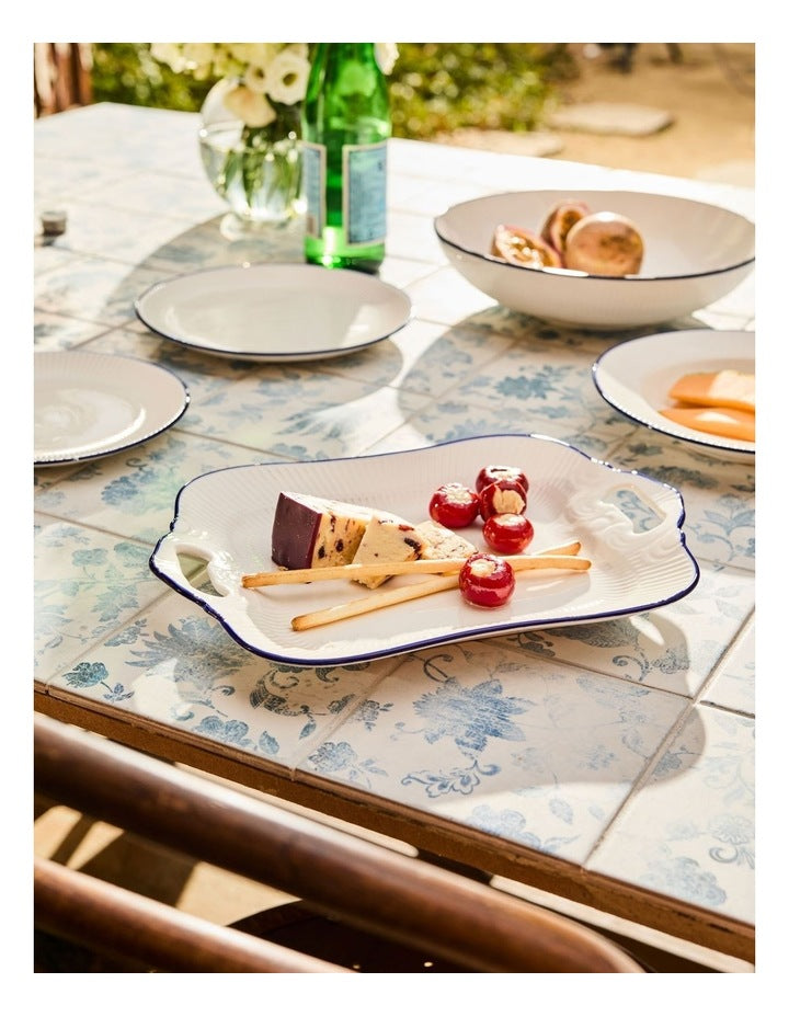 Handled Rectangular Platter 32x23cm in White
