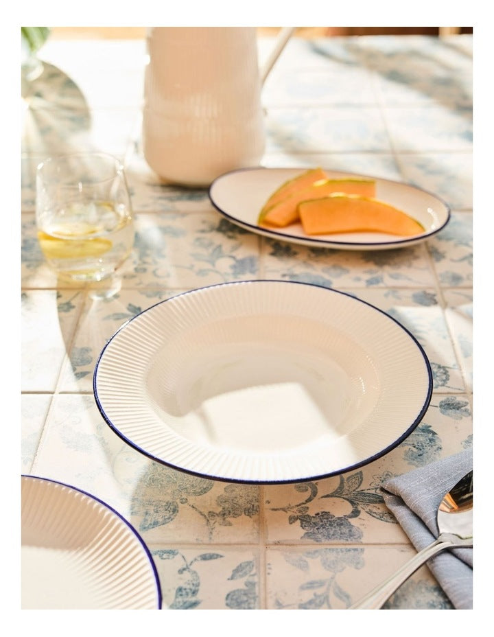 Rim Deep Plate 23x3.5cm in White