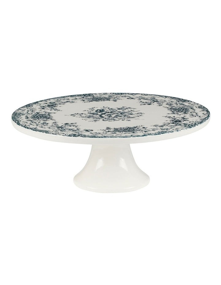 Rosetta Footed Cake Stand 28cm in Antique Blue