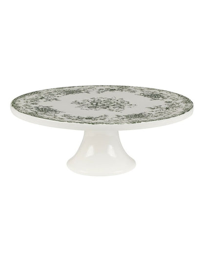 Rosetta Footed Cake Stand 28cm in Antique Green
