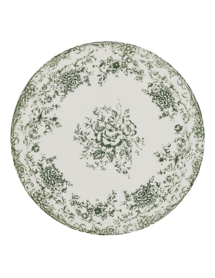Rosetta Footed Cake Stand 28cm in Antique Green