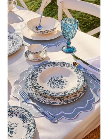 Rosetta Coupe Bowl 20x5.5cm in Antique Blue