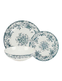 Rosetta Coupe Dinner Set 12 Piece Gift Boxed in Antique Blue