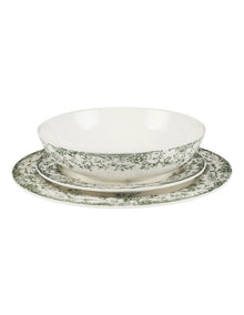 Rosetta Coupe Dinner Set 12 Piece in Antique Green