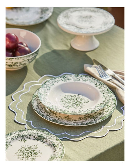 Rosetta Coupe Dinner Set 12 Piece in Antique Green