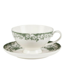 Rosetta Cup And Saucer 200ml in Antique Green