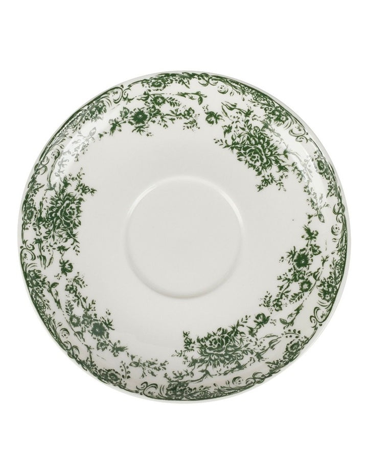 Rosetta Cup And Saucer 200ml in Antique Green