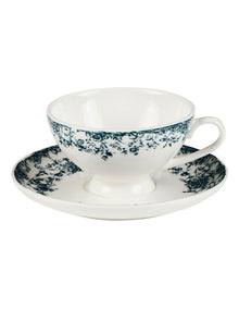Rosetta Demi Cup And Saucer 90ml Set of 2 in Antique Blue