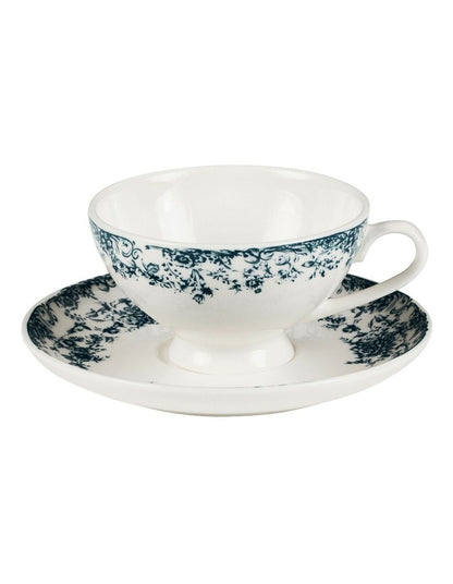 Rosetta Demi Cup And Saucer 90ml Set of 2 in Antique Blue