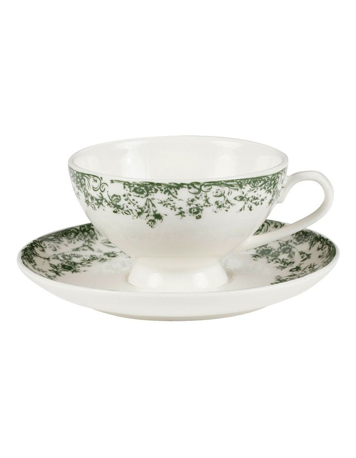 Rosetta Demi Cup And Saucer 90ml Set of 2 Green