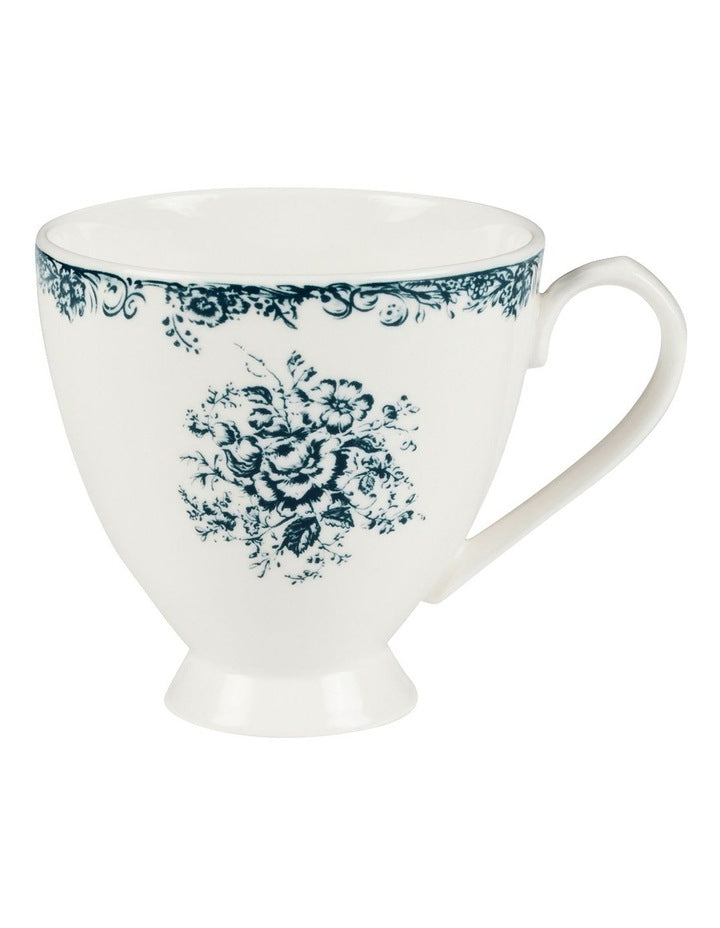 Rosetta Footed Mug 310ml in Antique Blue