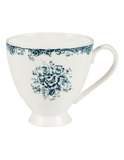Rosetta Footed Mug 310ml in Antique Blue
