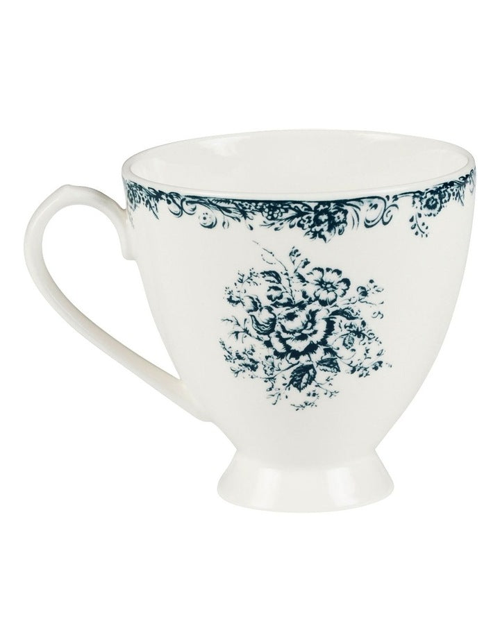 Rosetta Footed Mug 310ml in Antique Blue