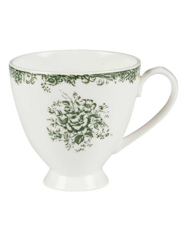 Rosetta Footed Mug 310ml in Antique Green