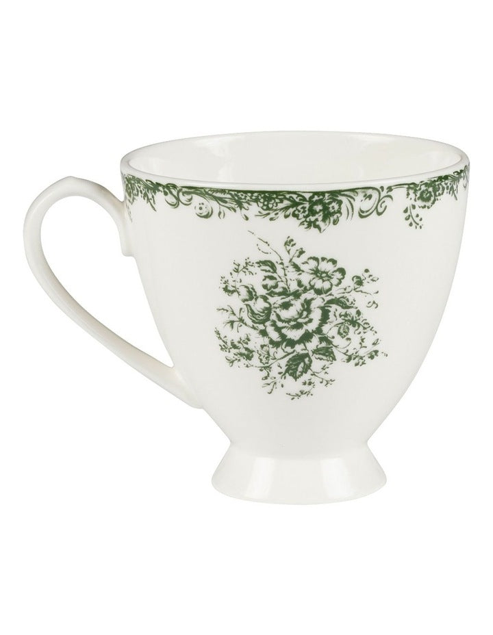 Rosetta Footed Mug 310ml in Antique Green