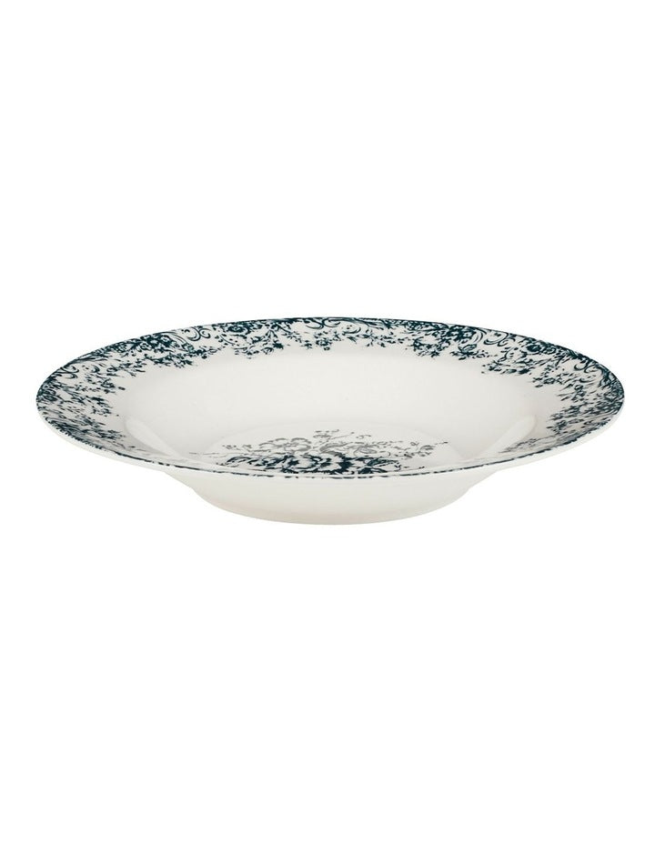 Rosetta Rim Soup Bowl 23x3.5cm in Antique Blue