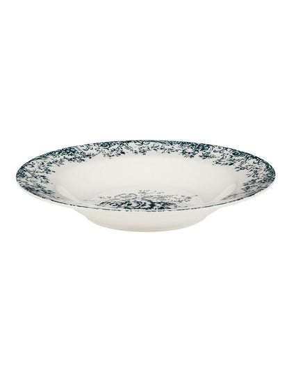 Rosetta Rim Soup Bowl 23x3.5cm in Antique Blue
