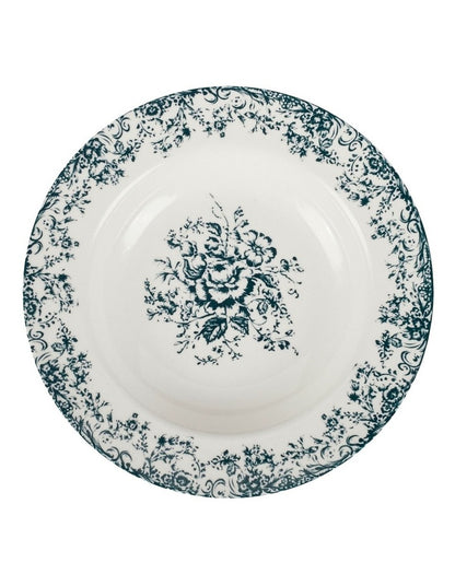 Rosetta Rim Soup Bowl 23x3.5cm in Antique Blue
