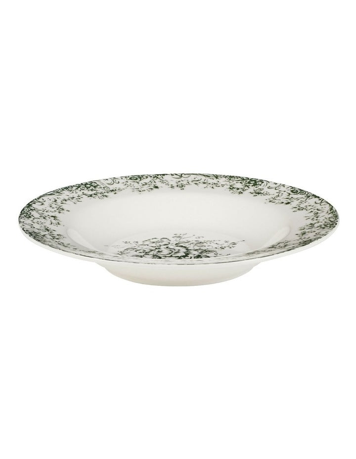 Rosetta Rim Soup Bowl 23x3.5cm in Antique Green