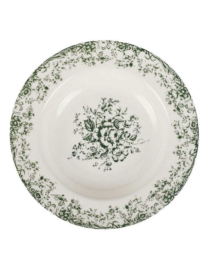 Rosetta Rim Soup Bowl 23x3.5cm in Antique Green