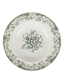 Rosetta Rim Soup Bowl 23x3.5cm in Antique Green