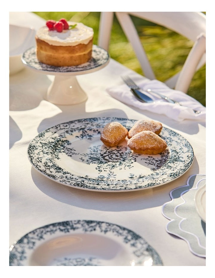 Rosetta Round Platter 33cm Gift Boxed in Antique Blue