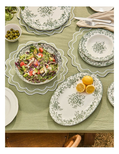 Rosetta Round Platter 33cm Gift Boxed in Antique Green