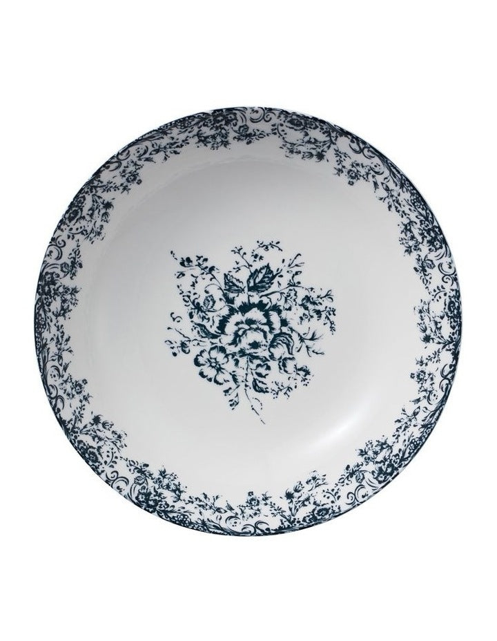 Rosetta Round Serving Bowl 28x7cm Gift Boxed in Antique Blue