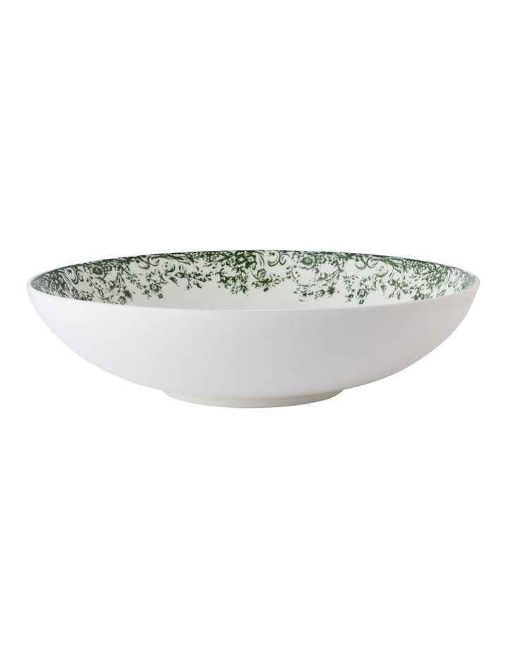 Rosetta Round Serving Bowl 28x7cm Gift Boxed in Antique Green