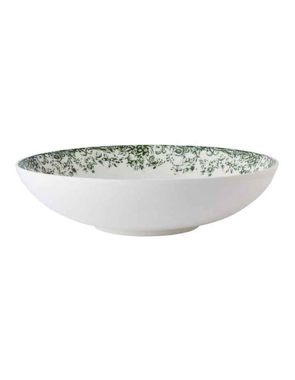 Rosetta Round Serving Bowl 28x7cm Gift Boxed in Antique Green
