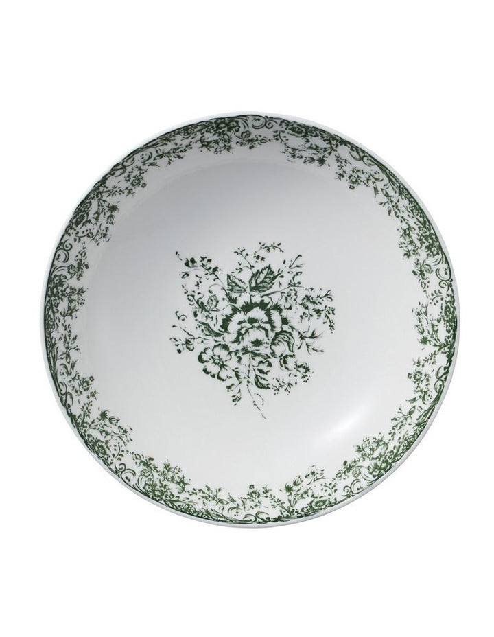 Rosetta Round Serving Bowl 28x7cm Gift Boxed in Antique Green