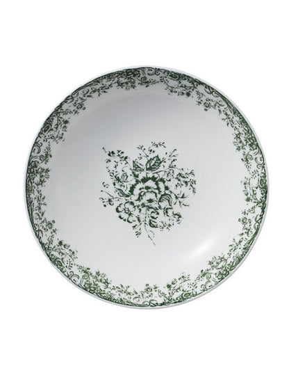 Rosetta Round Serving Bowl 28x7cm Gift Boxed in Antique Green