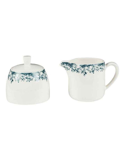 Rosetta Sugar & Creamer Set Gift Boxed in Antique Blue