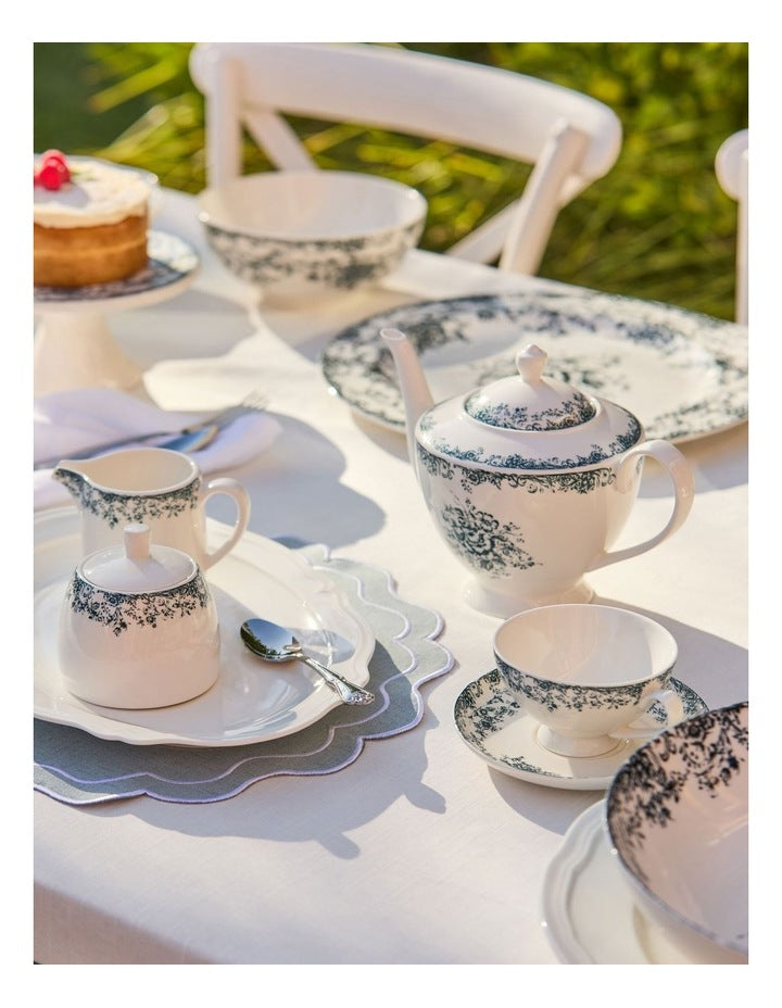 Rosetta Sugar & Creamer Set Gift Boxed in Antique Blue