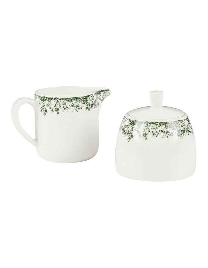Rosetta Sugar & Creamer Set Gift Boxed in Antique Green