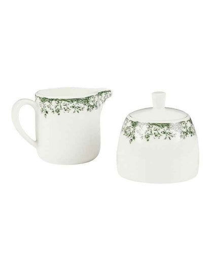 Rosetta Sugar & Creamer Set Gift Boxed in Antique Green