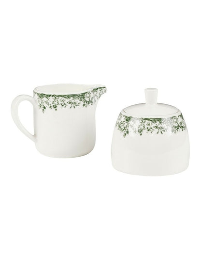 Rosetta Sugar & Creamer Set Gift Boxed in Antique Green